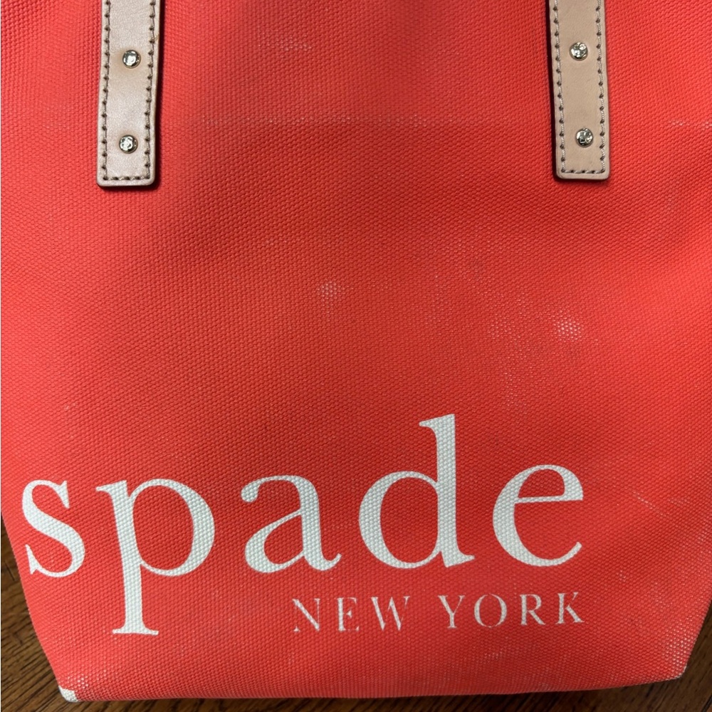 Kate Spade Vibrant Pink and Cream Canvas Tote - Picture 11 of 11